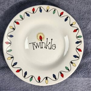 Landis International Twinkle Christmas Plate Holiday String Lights 10.5" Vintage